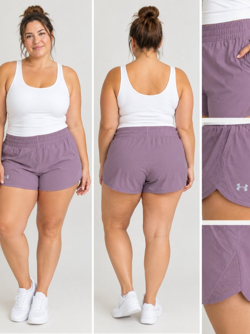 Under Armour Size XL Mauve Women's Athletic Shorts with Zippers